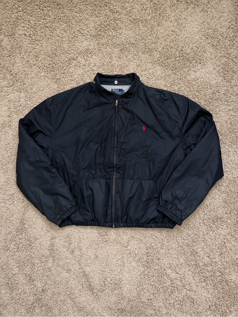 Vtg 90s Polo Ralph Lauren Fleece Lined Windbreaker Bomber Jacket Sz 2XL USA Made